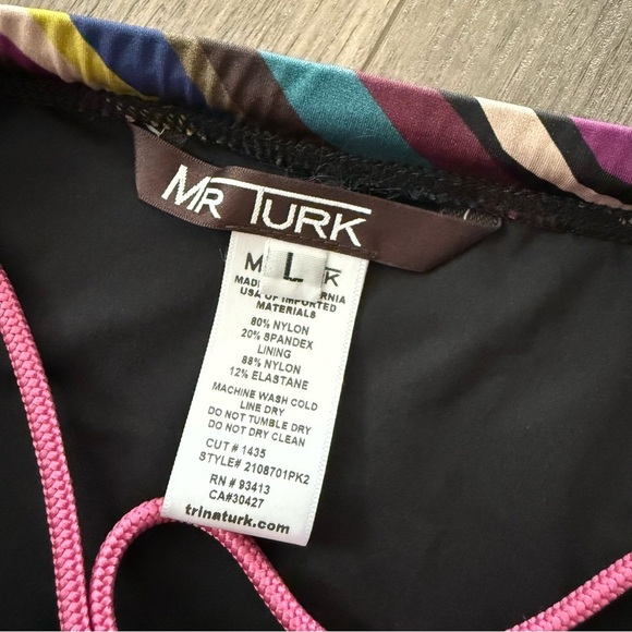 New Men's Mr. Turk Striped Brief Swim Bottoms - Picture 5 of 6